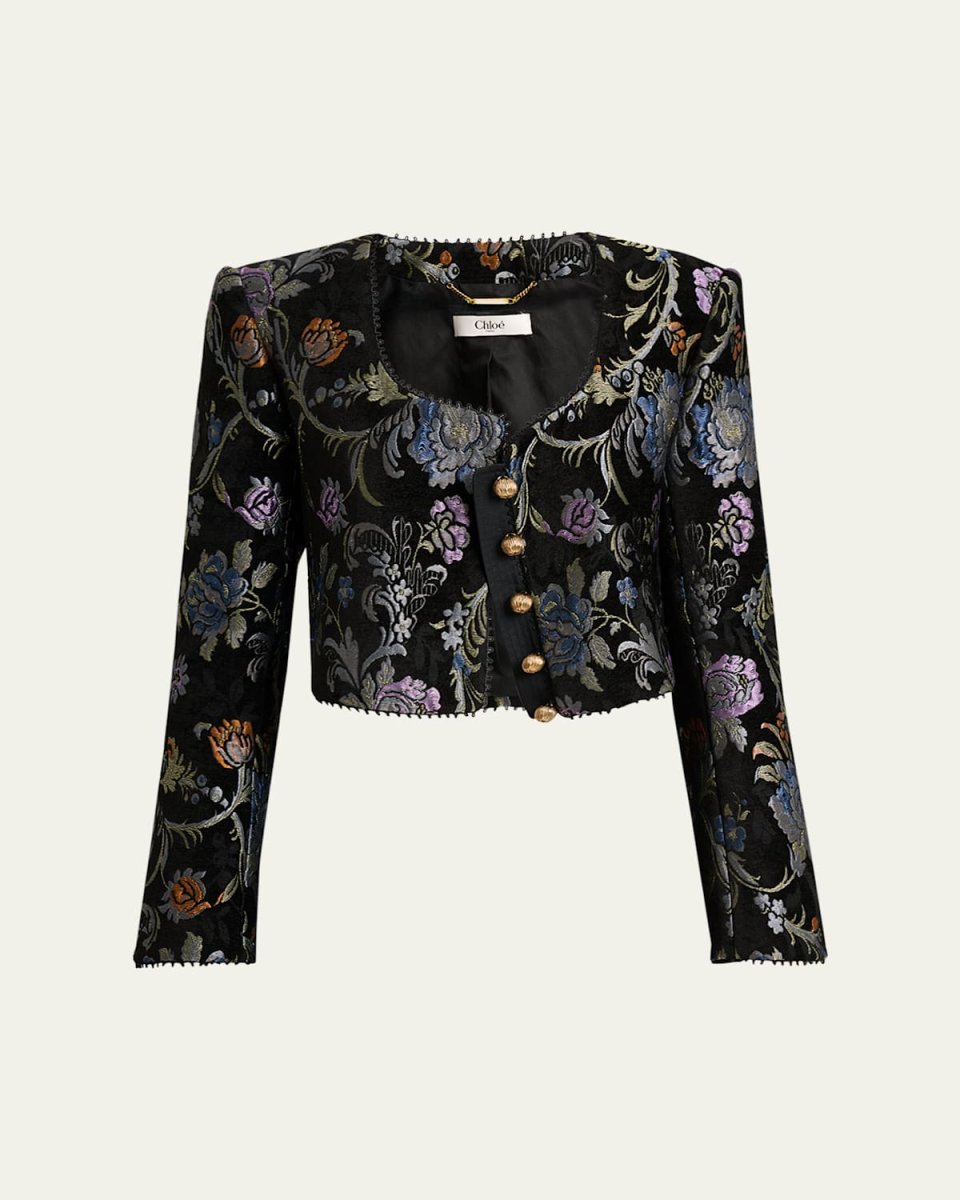 Floral Brocade Crop Jacket